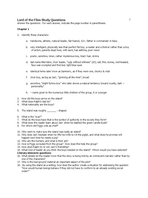 lord of the flies study guide answers PDF Epub