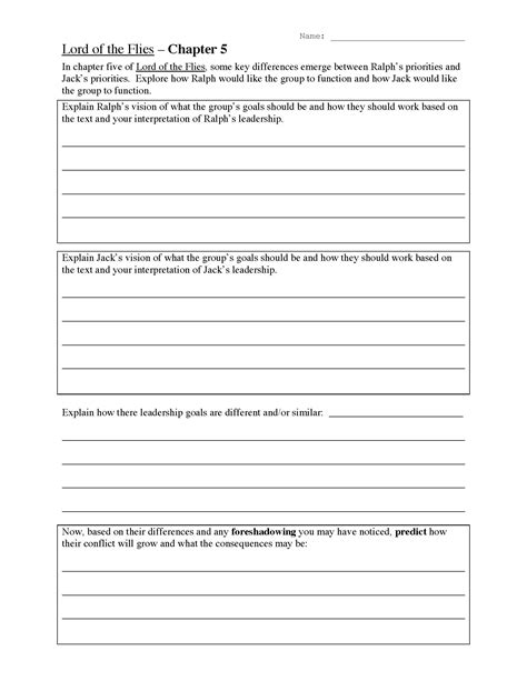 lord of the flies worksheet chapter 5 Epub