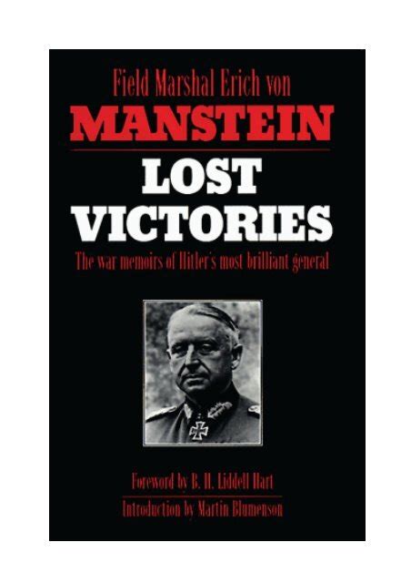 lost victories the war memoirs of hitlers most brilliant general Epub