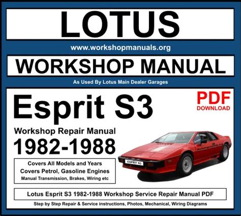 lotus esprit workshop manual Kindle Editon