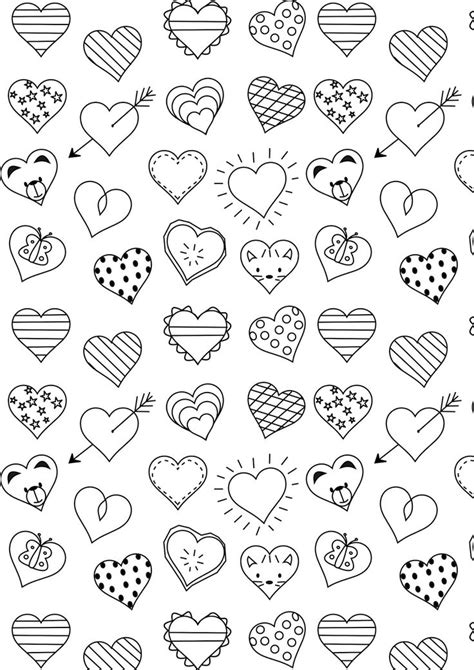 love color patterns doodles coloring PDF