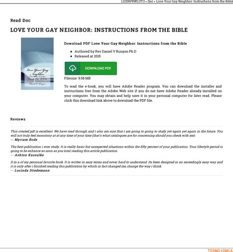 love your gay neighbor instructions from the bible Doc