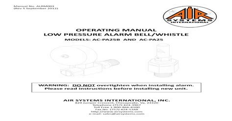 low pressure alarm diagram pdf Doc