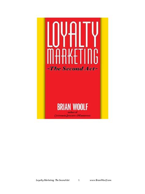 loyalty marketing the second act Epub