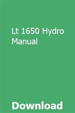 lt 1650 hydro manual pdf PDF