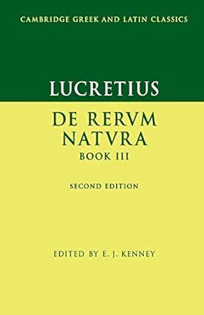 lucretius de rerum natura book 3 cambridge greek and latin classics PDF