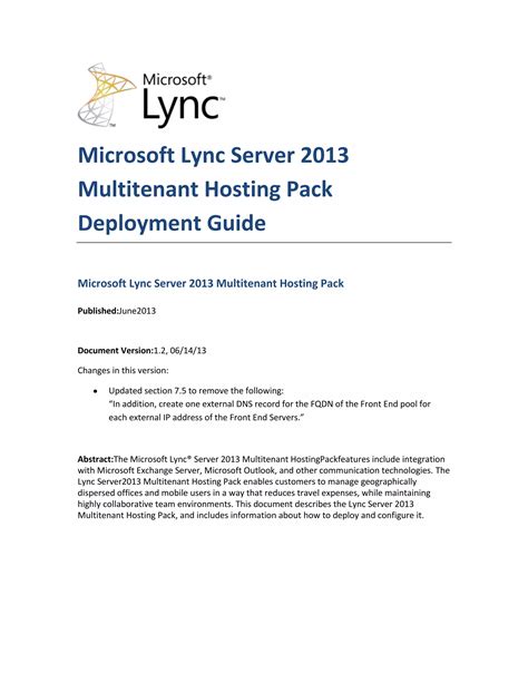 lync 2013 deployment guide PDF