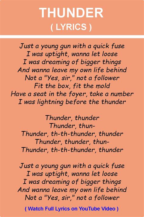 lyrics for thunder imagine dragons