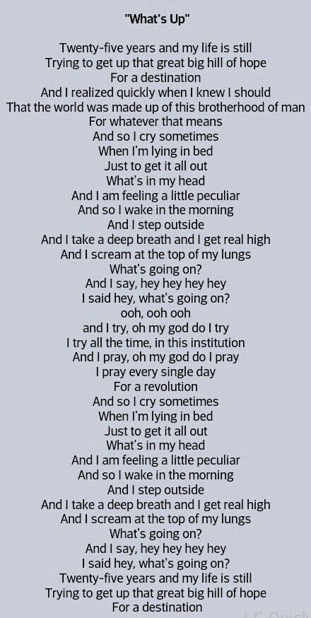 lyrics for what's up by 4 non blondes