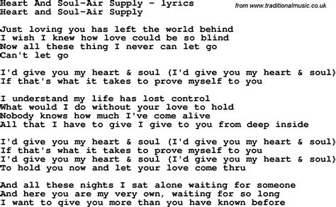 lyrics of heart and soul