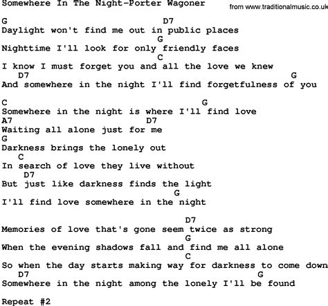 lyrics somewhere in the night