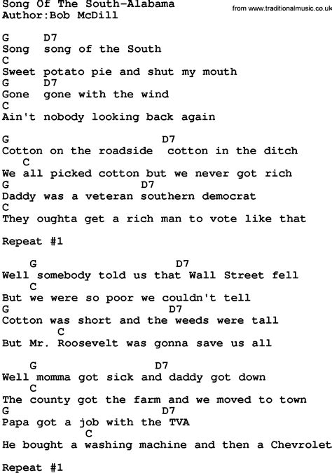 lyrics song of the south