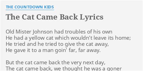 lyrics the cat came back