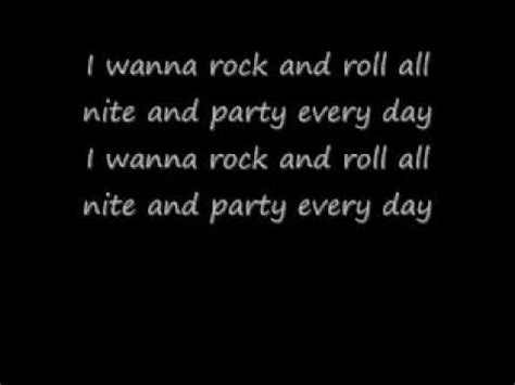 lyrics to i wanna rock and roll all night