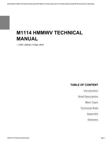 m1114 hmmwv technical manual Kindle Editon