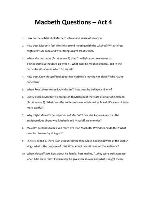 macbeth act 5 study guide questions and answers PDF