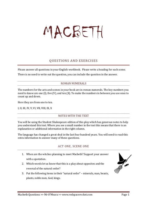 macbeth act iii comprehension questions and answers Doc