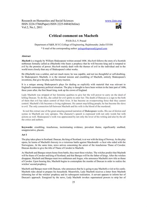 macbeth critical lens research paper Epub
