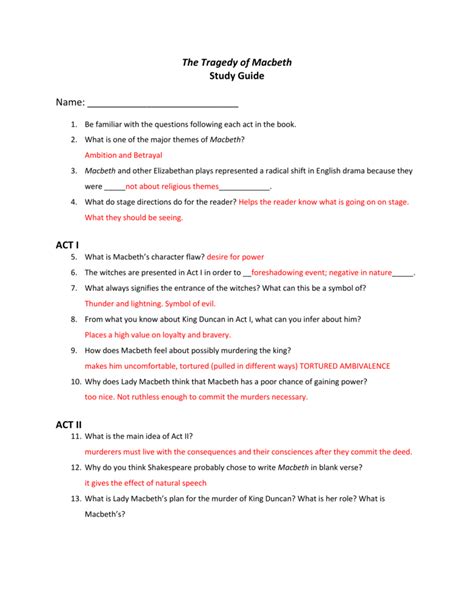macbeth study guide questions and answers Epub