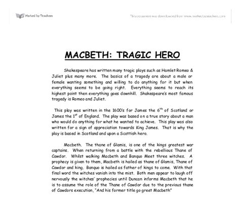macbeth tragic hero essay introduction Doc