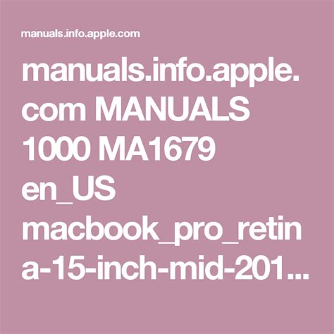 macbook pro retina 15 manual pdf Kindle Editon