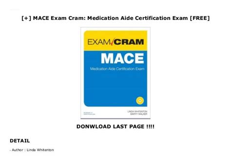 mace exam cram medication aide certification exam Doc