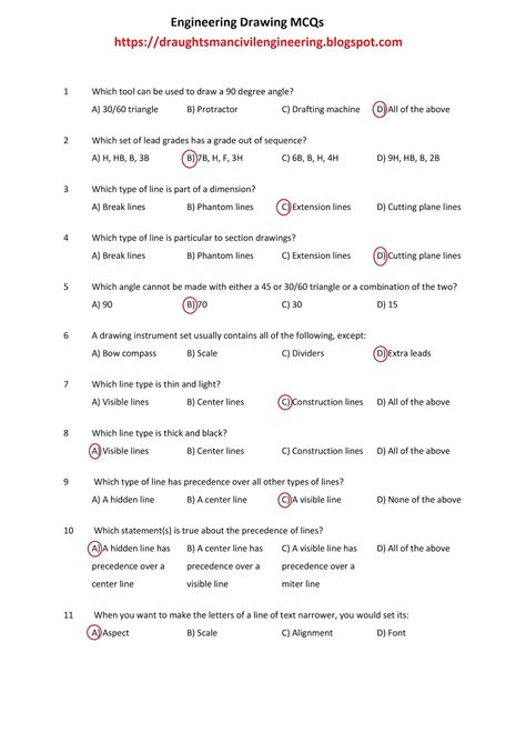machine drawing objective type questions PDF