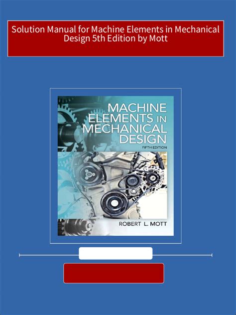 machine elements in mechanical design solution manual free Kindle Editon