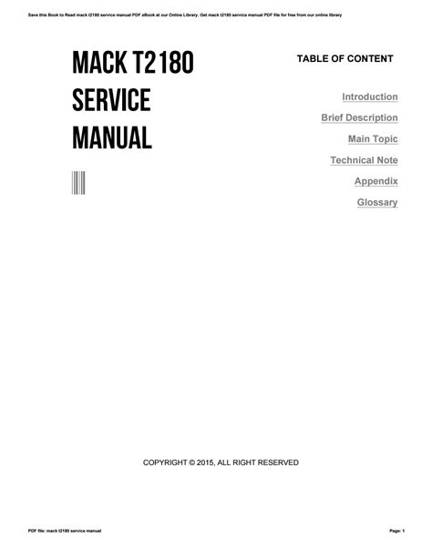 mack t2180 service manual PDF