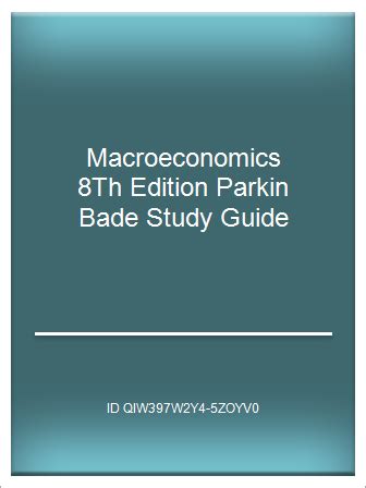 macroeconomics 8th edition parkin bade study guide Doc