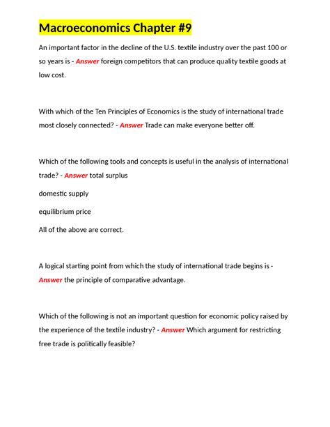 macroeconomics chapter 9 question answers Doc