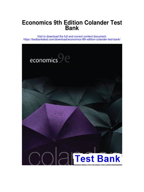 macroeconomics colander 9th edition test Ebook PDF