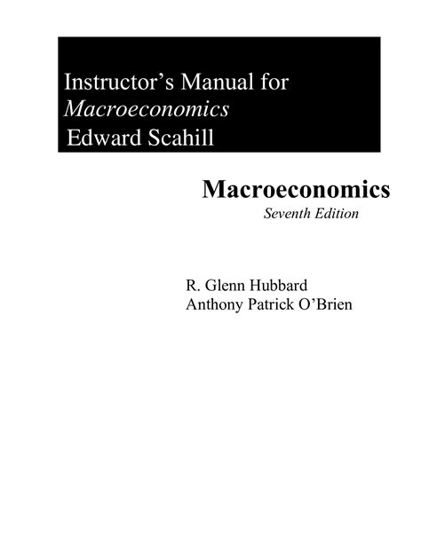 macroeconomics hubbard third edition instructor manual tests Reader