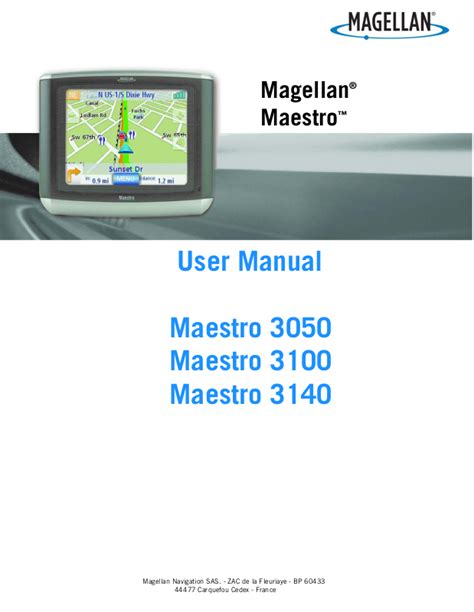 magellan maestro 3100 owners manual PDF