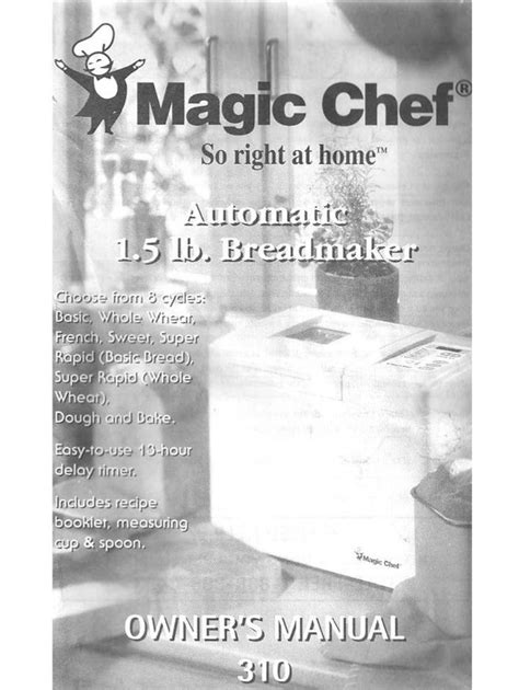 magic chef 310 breadmaker user guide Epub