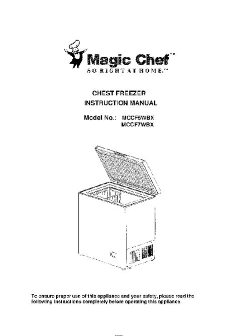 magic chef chest zer manual PDF