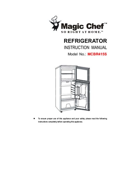 magic chef mcbr415s user guide Reader