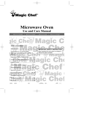 magic chef mco153s user guide Epub