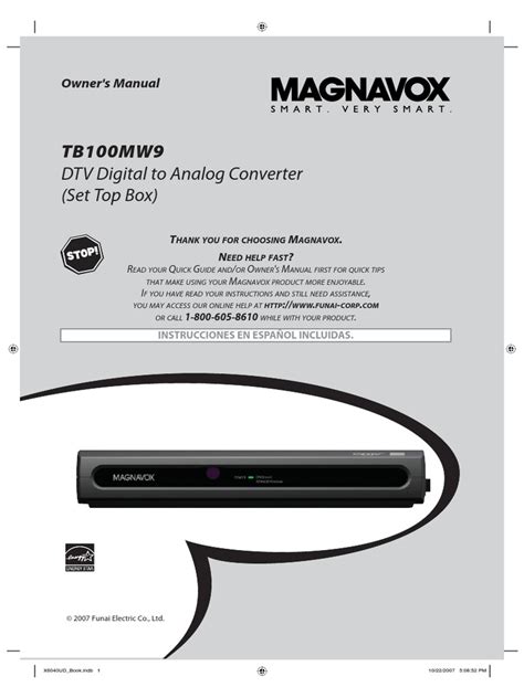 magnavox tb100mw9 user manual PDF