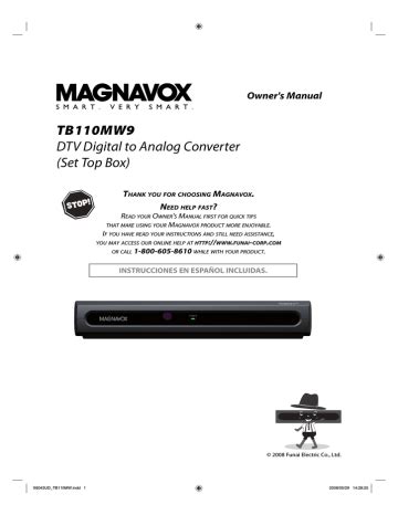 magnavox tb110mw9 user manual PDF