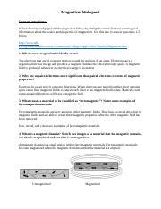 magnetism webquest answer key general questions PDF