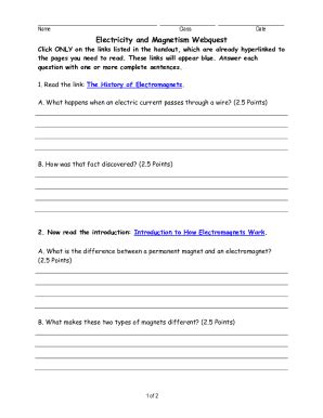 magnetism webquest answers sheet PDF