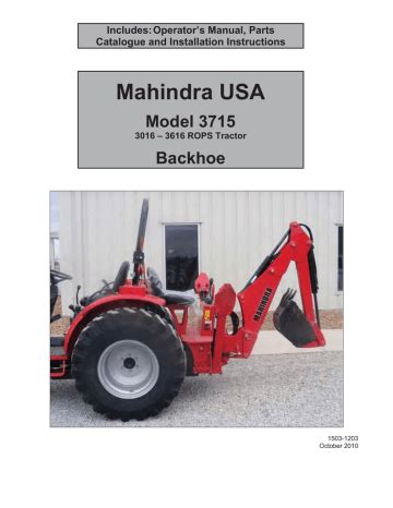 mahindra 3715 backhoe user guide Epub