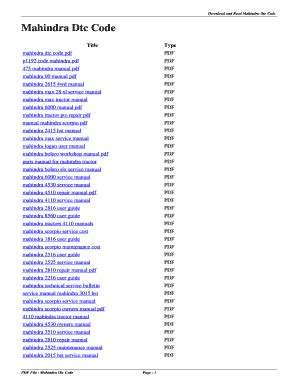 mahindra dtc code pdf Epub