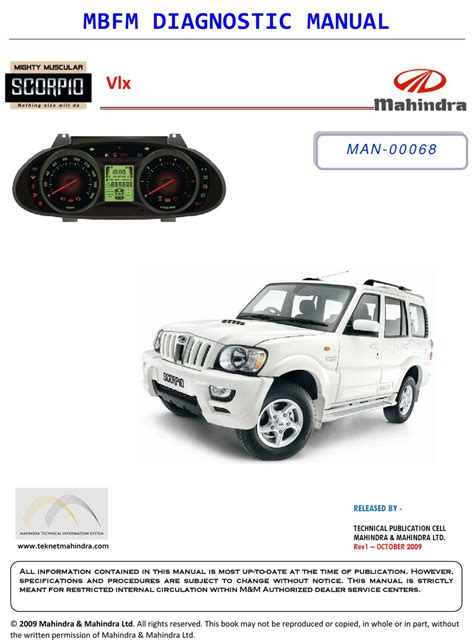 mahindra scorpio user manual PDF