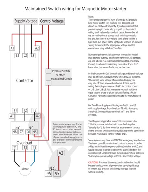 maintained switch wiring for magnetic motor starter Doc