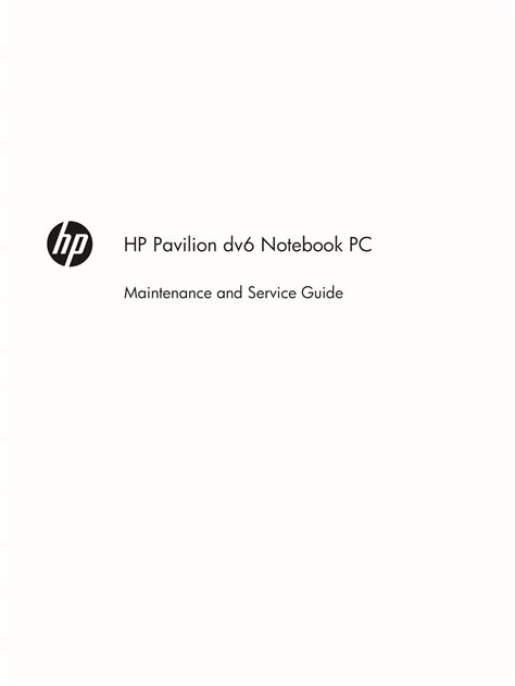 maintenance and service guide hp pavilion dv6 Ebook Doc