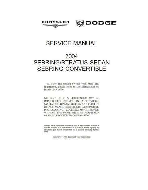 maintenance guide for a 2004 chrysler sebring Doc