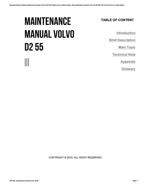 maintenance manual volvo d2 55 Epub
