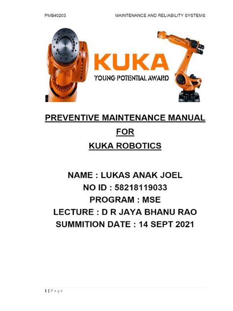 maintenance robot kuka pdf Kindle Editon